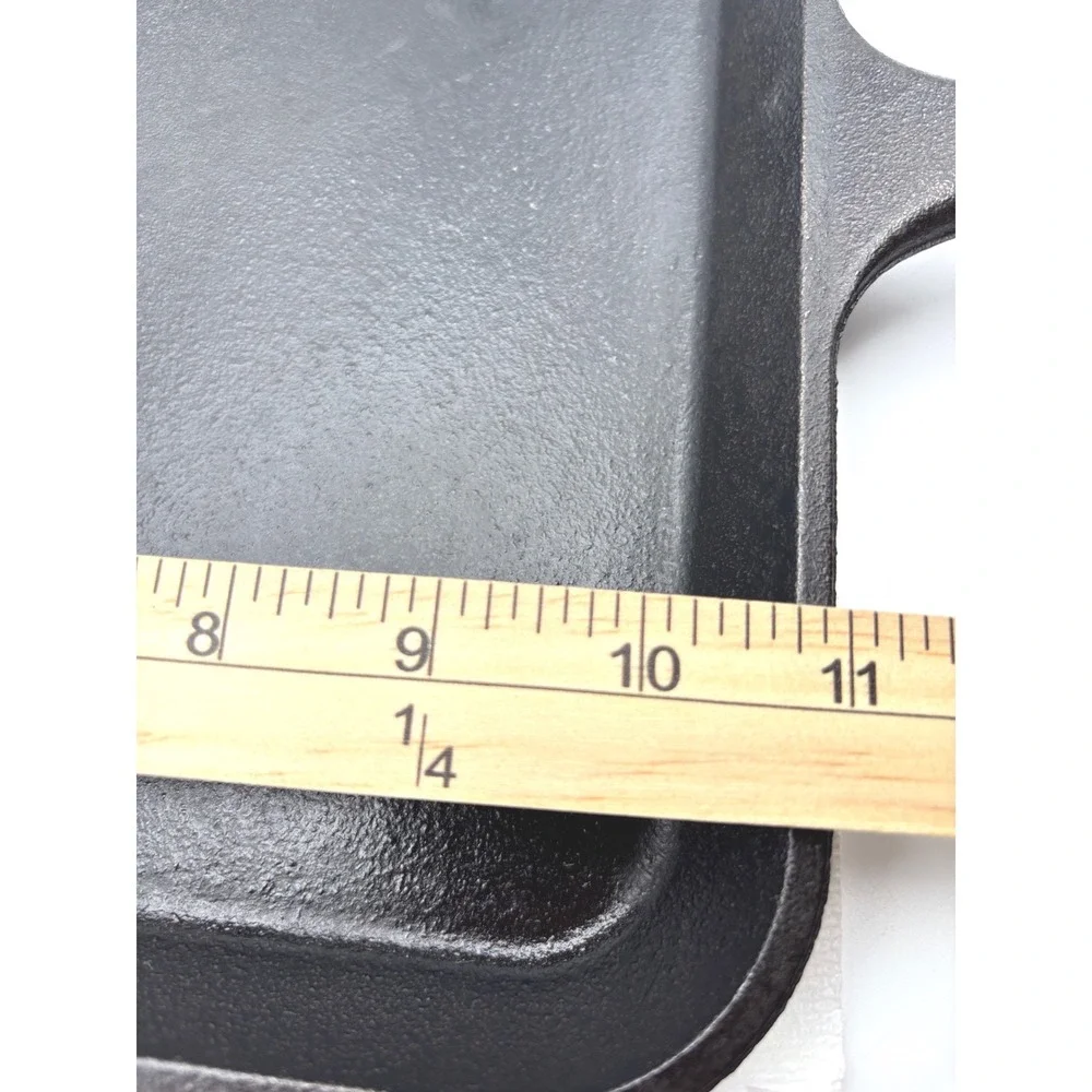 Lodge 10.5 Inch Square Cast Iron Griddle Pan 9SGR USA Made Black